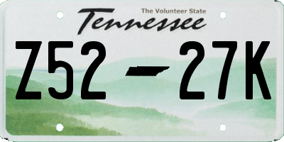 TN license plate Z5227K