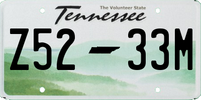 TN license plate Z5233M