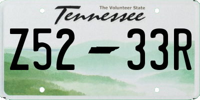 TN license plate Z5233R