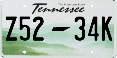 TN license plate Z5234K