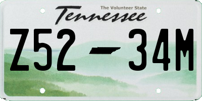 TN license plate Z5234M
