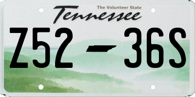 TN license plate Z5236S