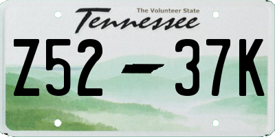 TN license plate Z5237K