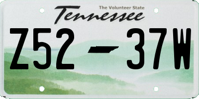 TN license plate Z5237W