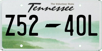 TN license plate Z5240L