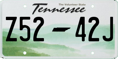 TN license plate Z5242J