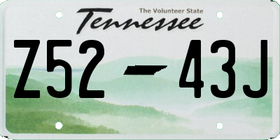 TN license plate Z5243J
