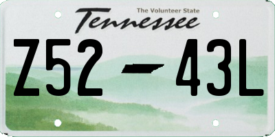 TN license plate Z5243L