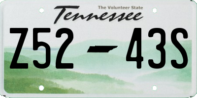 TN license plate Z5243S