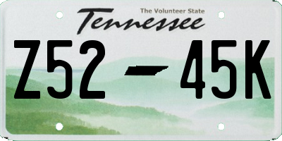 TN license plate Z5245K
