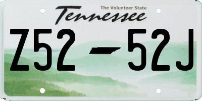 TN license plate Z5252J