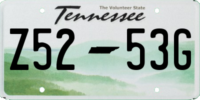 TN license plate Z5253G