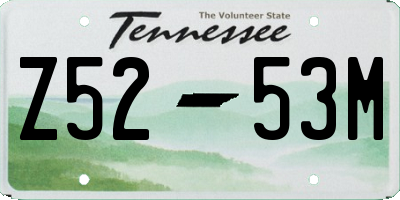 TN license plate Z5253M