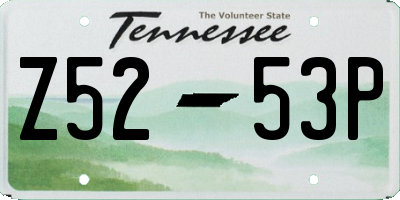 TN license plate Z5253P