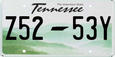 TN license plate Z5253Y