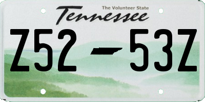 TN license plate Z5253Z