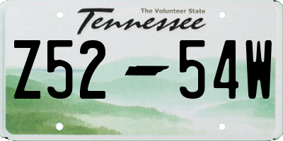 TN license plate Z5254W