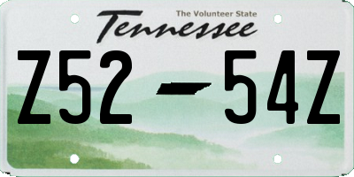 TN license plate Z5254Z