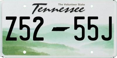 TN license plate Z5255J