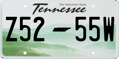 TN license plate Z5255W