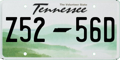 TN license plate Z5256D
