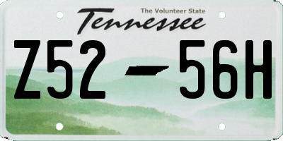 TN license plate Z5256H