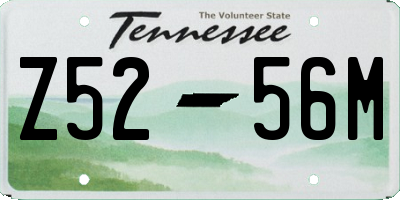 TN license plate Z5256M