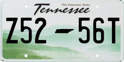 TN license plate Z5256T