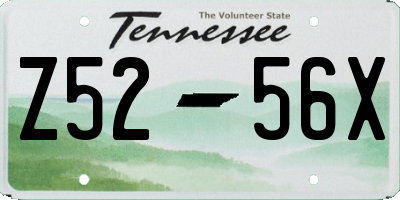TN license plate Z5256X