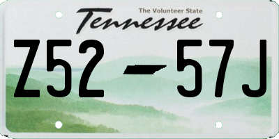 TN license plate Z5257J