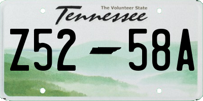 TN license plate Z5258A