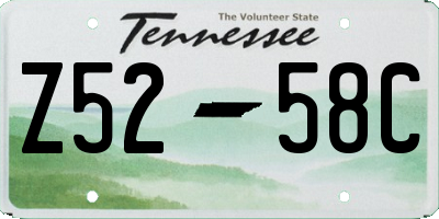 TN license plate Z5258C