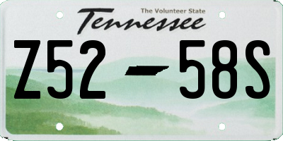 TN license plate Z5258S