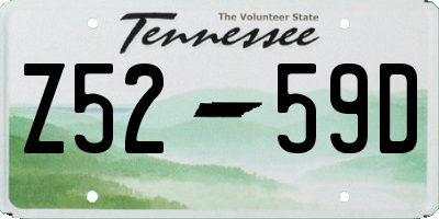 TN license plate Z5259D