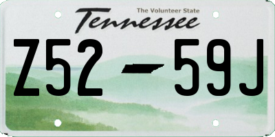 TN license plate Z5259J