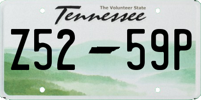 TN license plate Z5259P