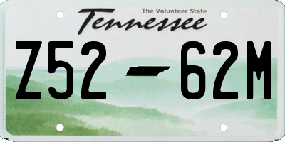 TN license plate Z5262M