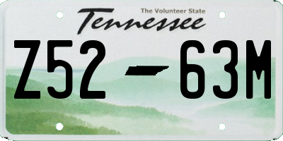 TN license plate Z5263M