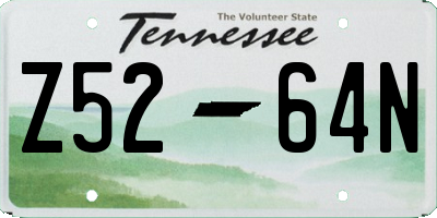 TN license plate Z5264N