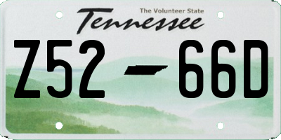 TN license plate Z5266D