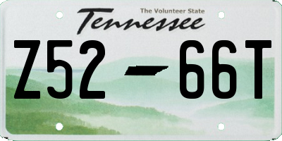 TN license plate Z5266T