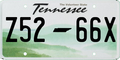 TN license plate Z5266X