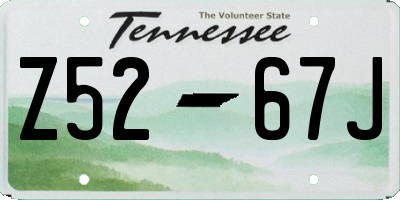 TN license plate Z5267J