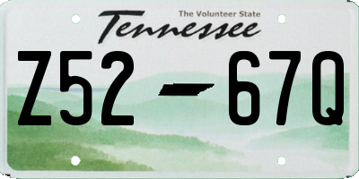 TN license plate Z5267Q