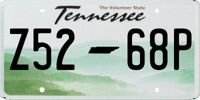 TN license plate Z5268P