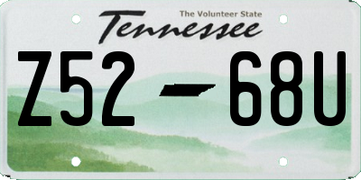 TN license plate Z5268U