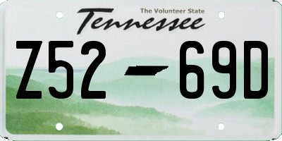 TN license plate Z5269D