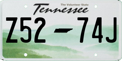 TN license plate Z5274J