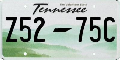 TN license plate Z5275C