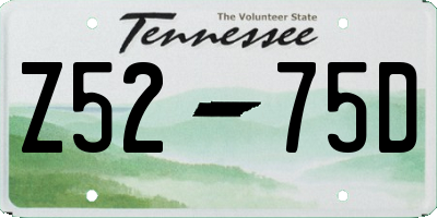 TN license plate Z5275D